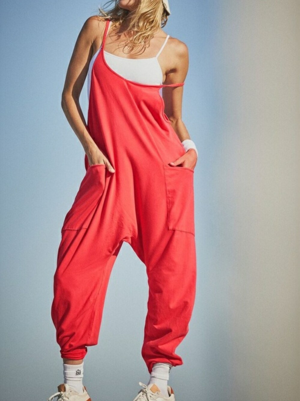 Free People Movement Hot Shot Onesie in Cherry Red Size Medium - Picture 2 of 10